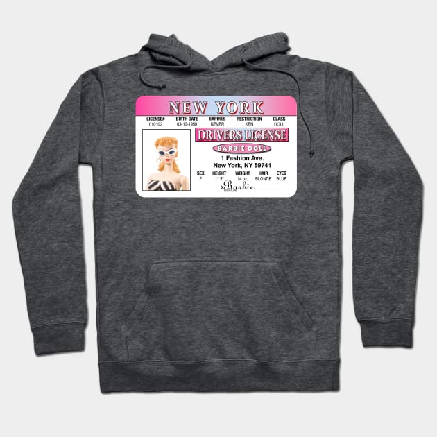 Barbie Retro ID license Hoodie by AashviPatel